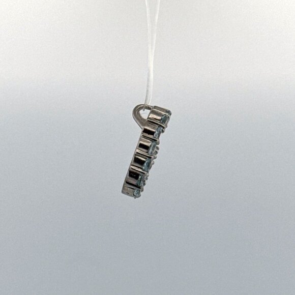 Estate Sterling Silver 925 Initial G Pendant with Clear Stones, 18.5mm, 3.2g - Picture 2 of 8